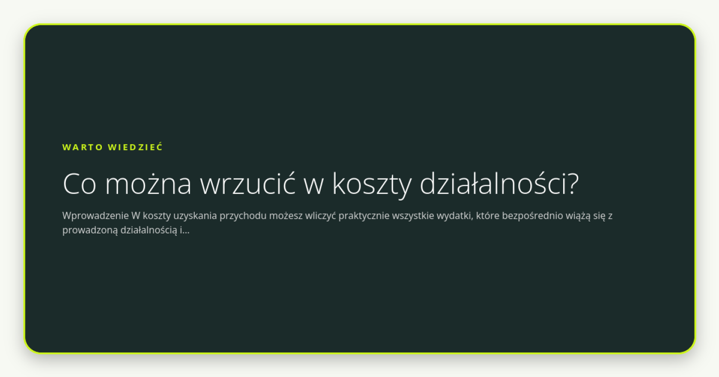 Co można wrzucić w koszty działalności? - obrazek wyróżniający