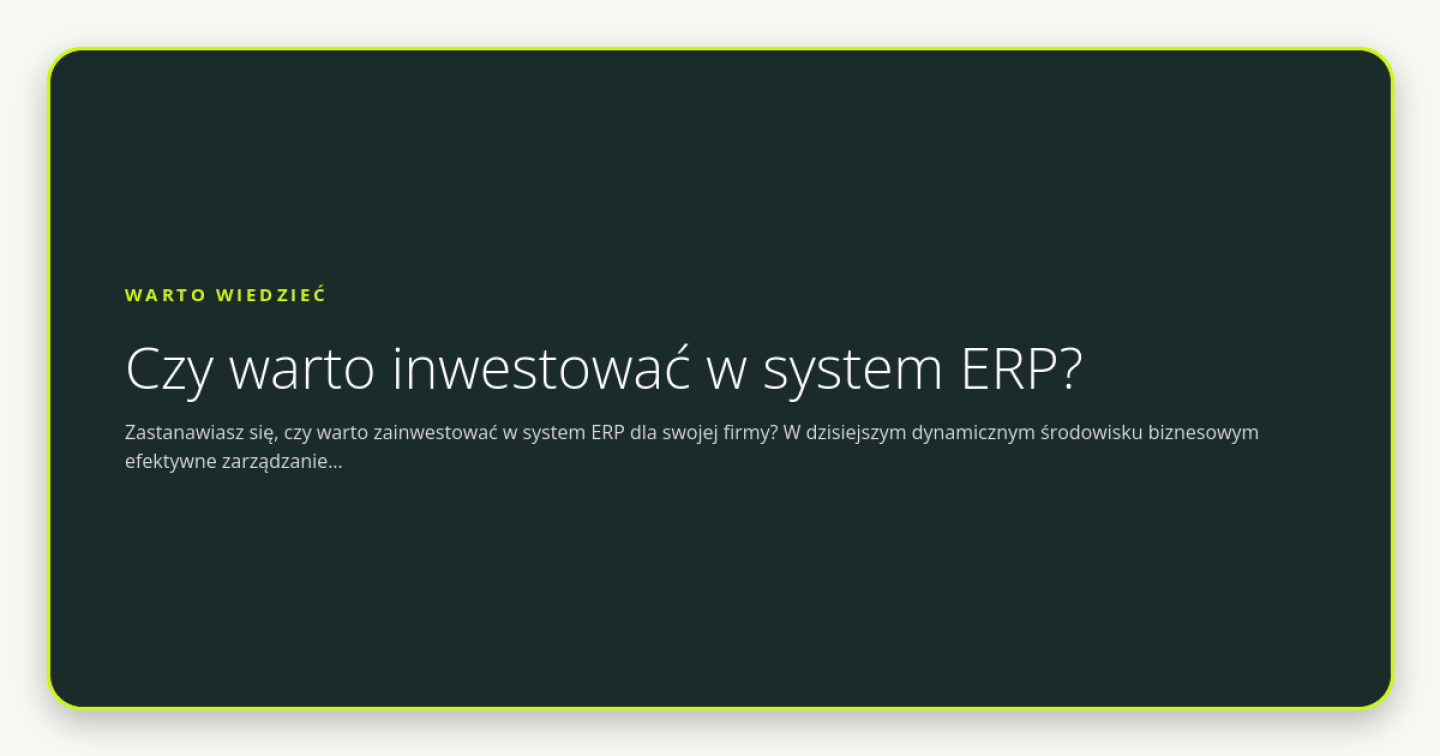 Czy warto inwestować w system ERP? - obrazek wyróżniający
