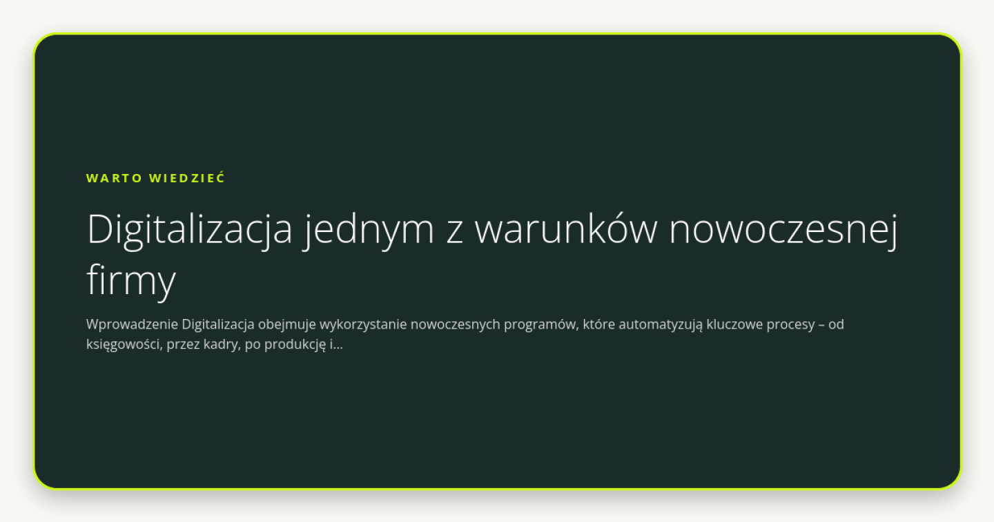 Digitalizacja jednym z warunków nowoczesnej firmy - obrazek wyróżniający