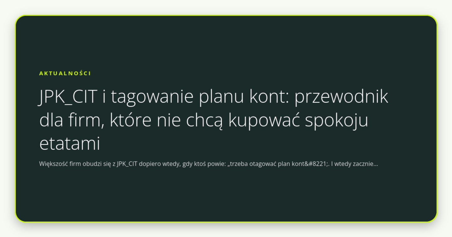 JPK_CIT i tagowanie planu kont: przewodnik dla firm, które nie chcą kupować spokoju etatami - obrazek wyróżniający