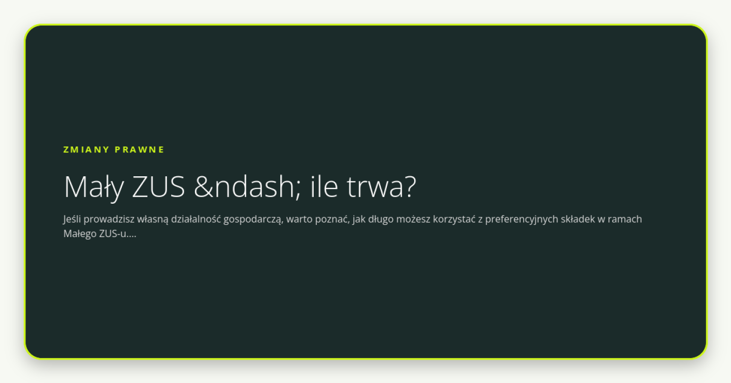 Mały ZUS – ile trwa? - obrazek wyróżniający