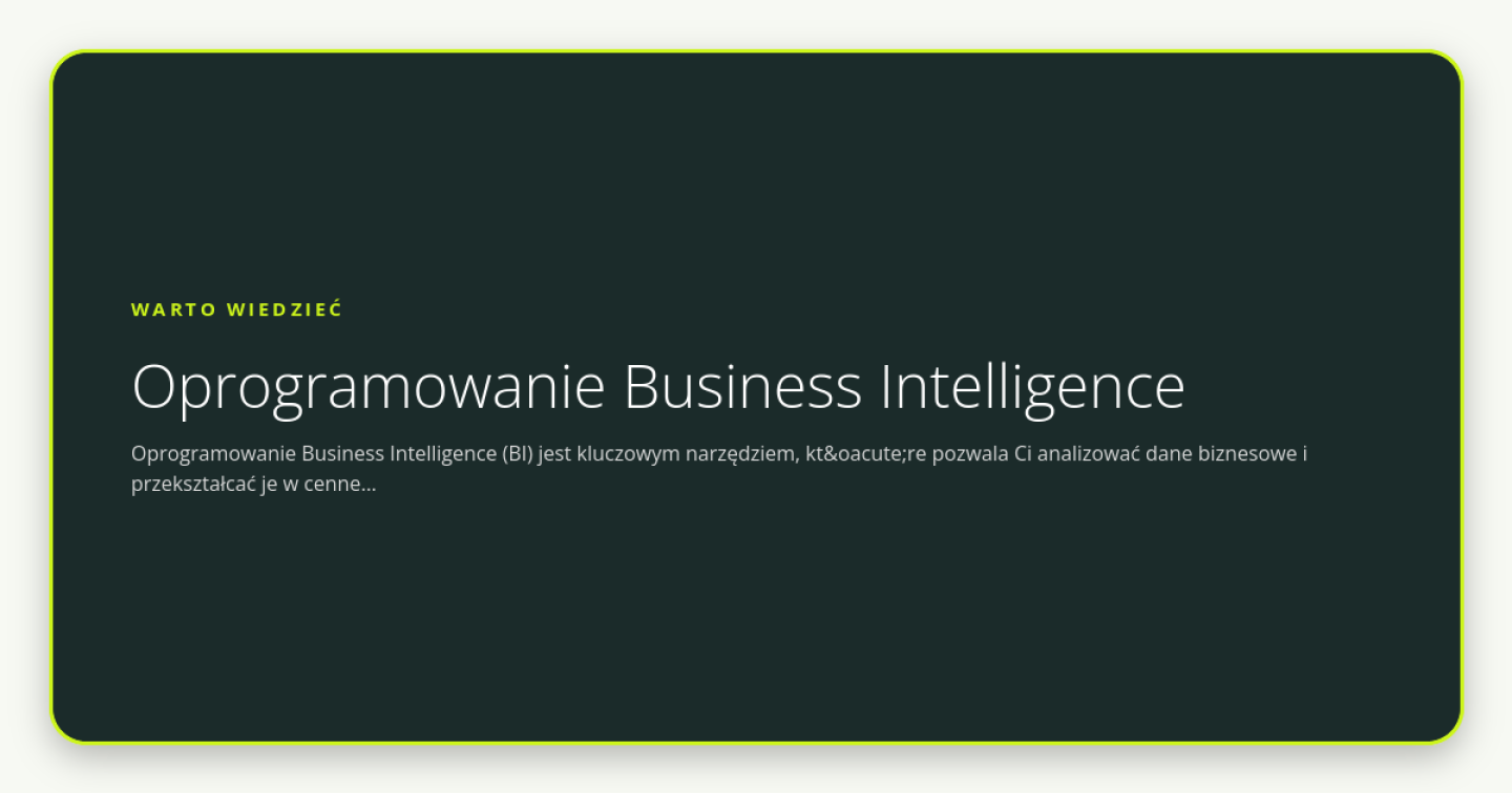 Oprogramowanie Business Intelligence - obrazek wyróżniający