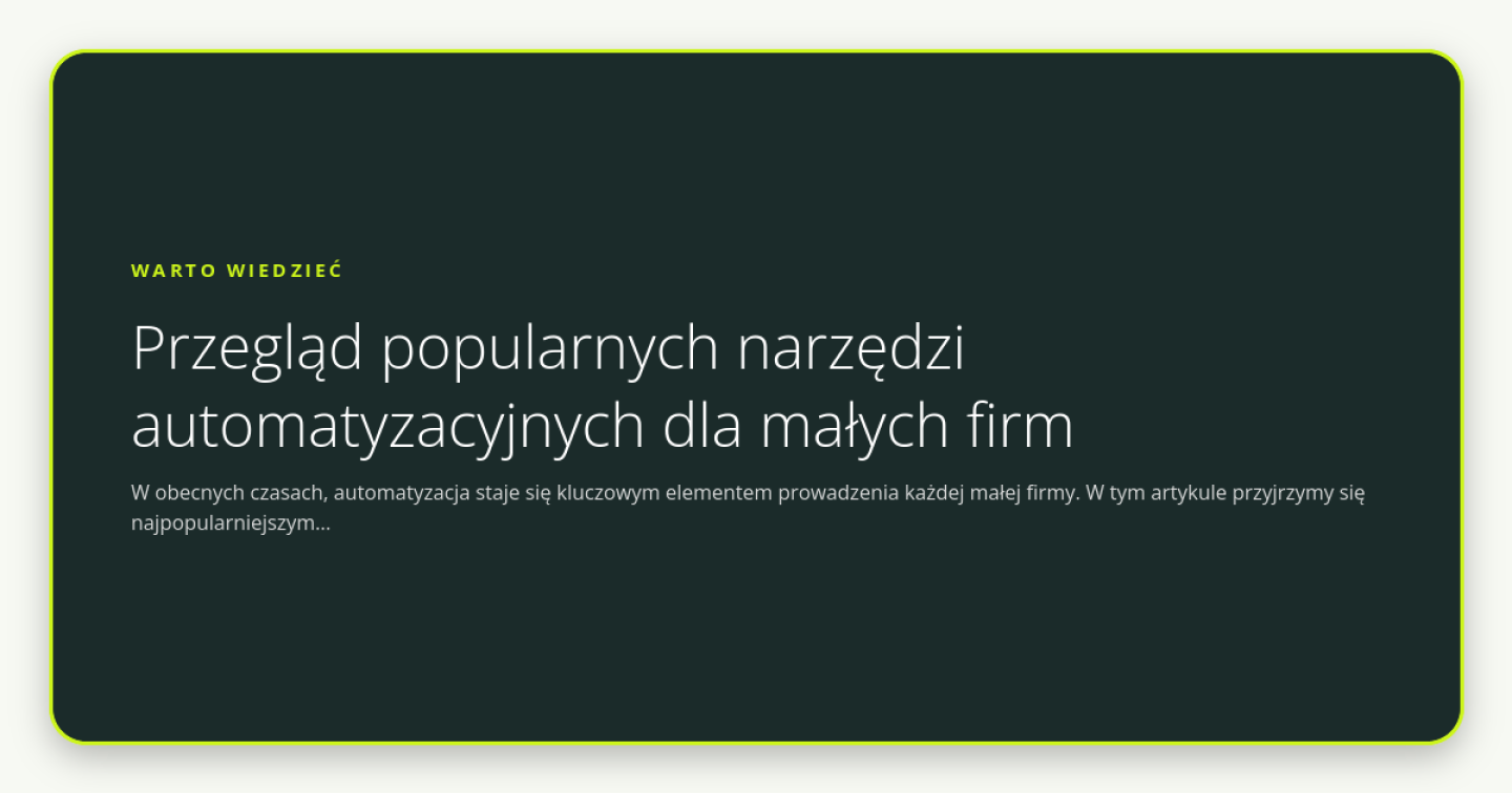 Przegląd popularnych narzędzi automatyzacyjnych dla małych firm - obrazek wyróżniający