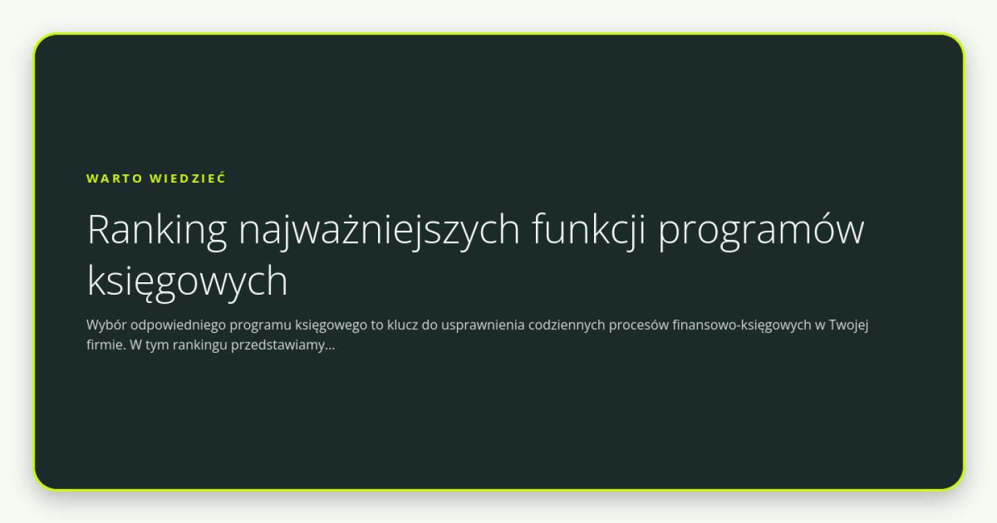 Ranking najważniejszych funkcji programów księgowych - obrazek wyróżniający