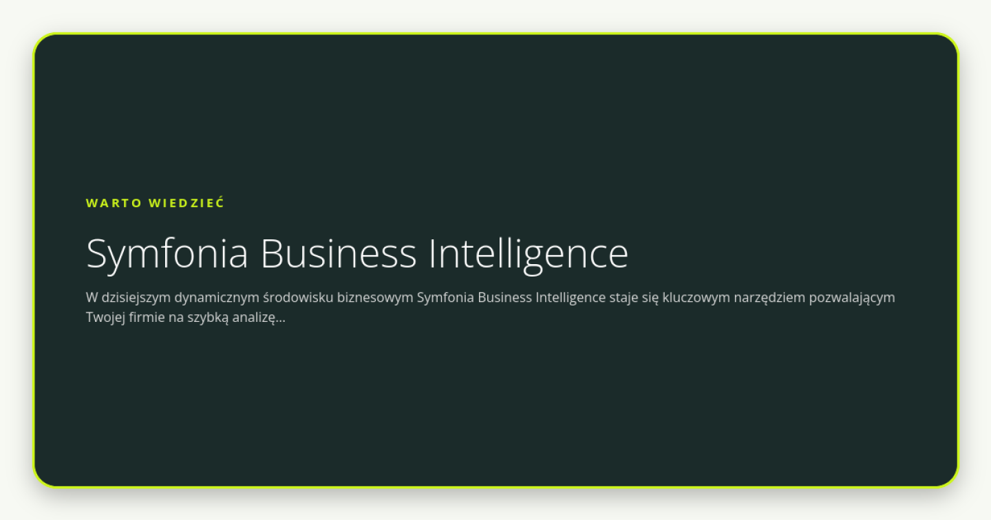 Symfonia Business Intelligence - obrazek wyróżniający