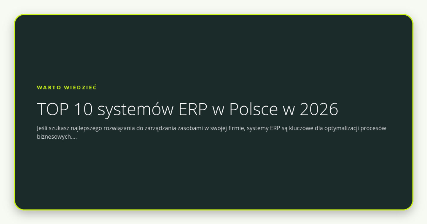 TOP 10 systemów ERP w Polsce w 2026 - obrazek wyróżniający